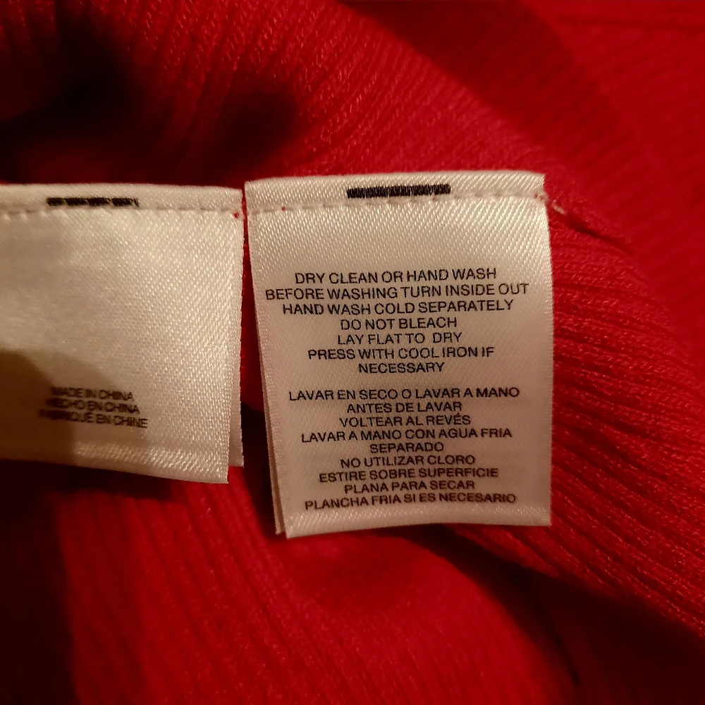 Anne Klein Shirt Women's Large Red Sleeveless Ribbed Turtleneck Sweater Top - Picture 8 of 10